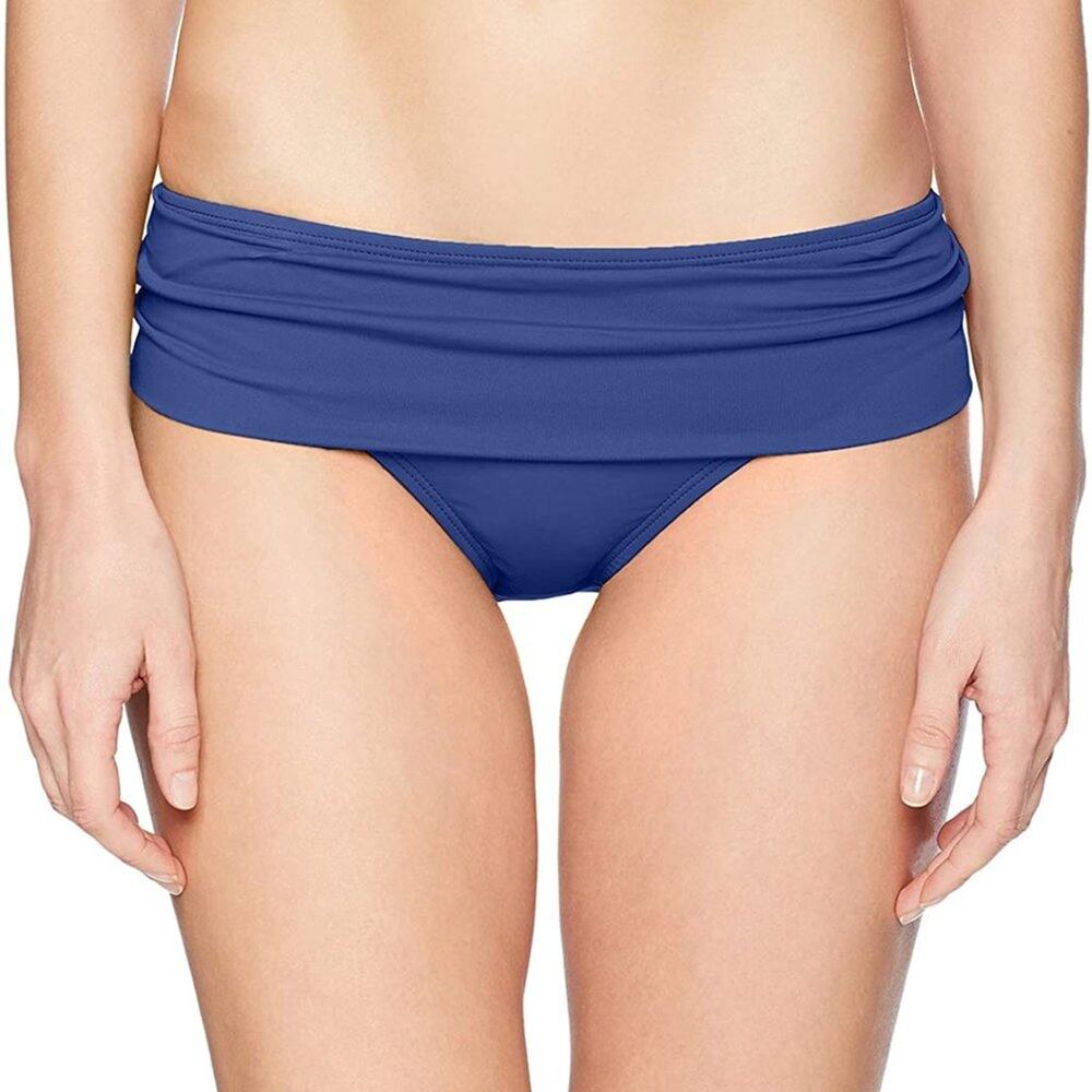 NWT La Blanca Women's Midnight Island Goddess Shirred Waist Bottoms Size 10